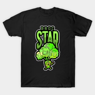 ROCKSTAR Funny Broccoli Pun Playing Guitar T-Shirt